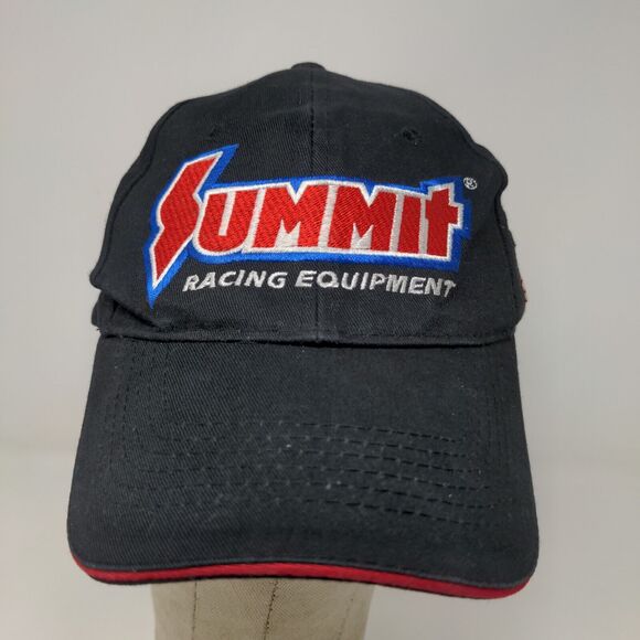 Summit Racing Equipment Men's Strapback Hat Black Adjustable Embroidered Logo - Picture 3 of 11